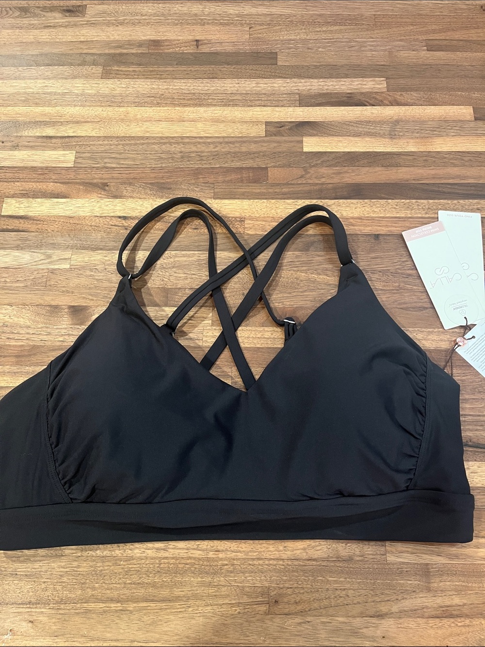 CALIA by Carrie Underwood Black Strappy Bikini Top